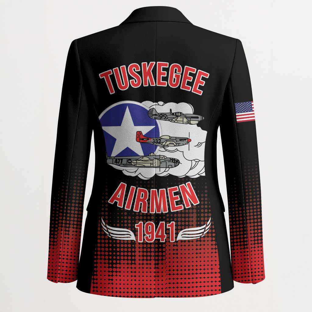 Tuskegee Red Tails Airmen WWII Tribute Blazer 332nd Fighter Group - Black
