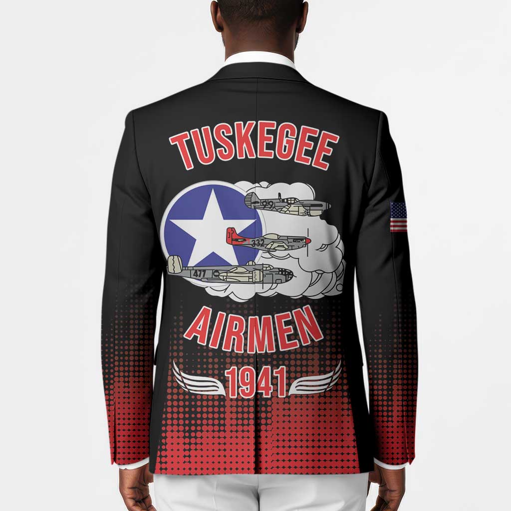 Tuskegee Red Tails Airmen WWII Tribute Blazer 332nd Fighter Group - Black