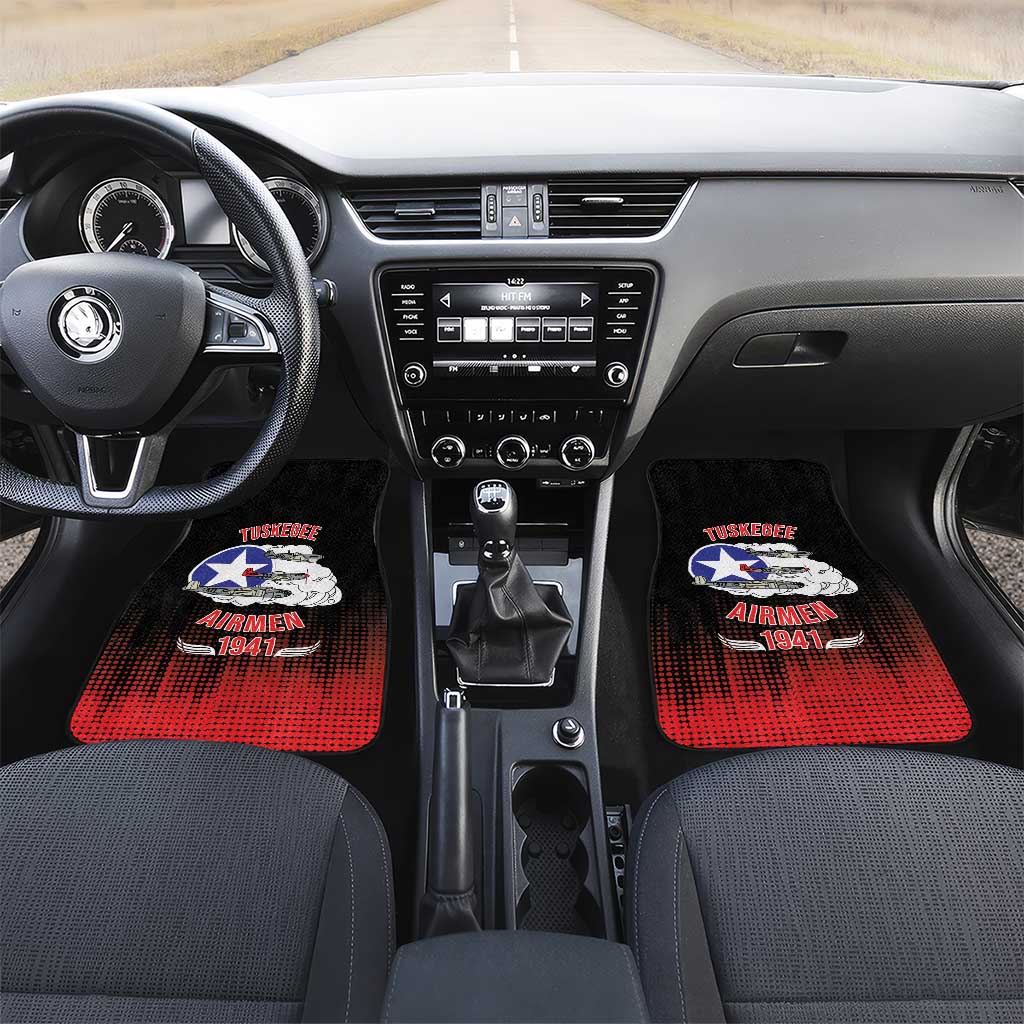 Tuskegee Red Tails Airmen WWII Tribute Car Mats 332nd Fighter Group - Black - African Pride