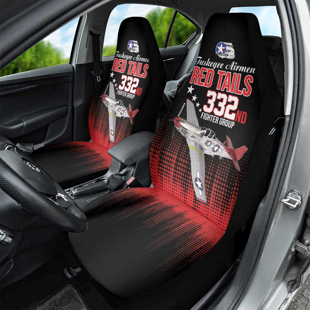 Tuskegee Red Tails Airmen WWII Tribute Car Seat Cover 332nd Fighter Group - Black - African Pride