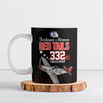 Tuskegee Red Tails Airmen WWII Tribute Ceramic Mug 332nd Fighter Group - Black