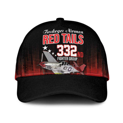 Tuskegee Red Tails Airmen WWII Tribute Classic Cap 332nd Fighter Group - Black - African Pride