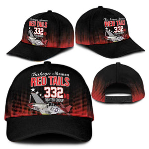 Tuskegee Red Tails Airmen WWII Tribute Classic Cap 332nd Fighter Group - Black - African Pride