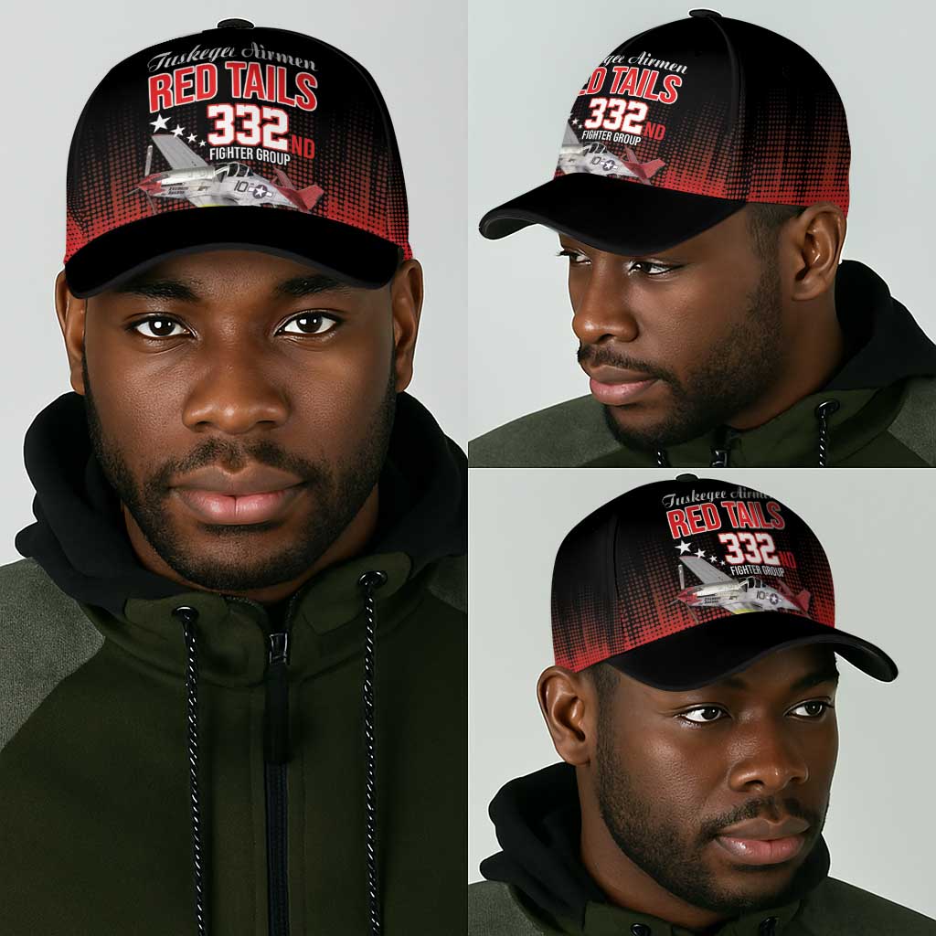 Tuskegee Red Tails Airmen WWII Tribute Classic Cap 332nd Fighter Group - Black - African Pride
