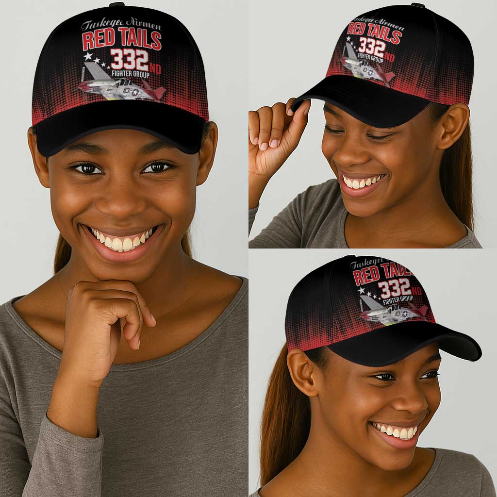 Tuskegee Red Tails Airmen WWII Tribute Classic Cap 332nd Fighter Group - Black - African Pride