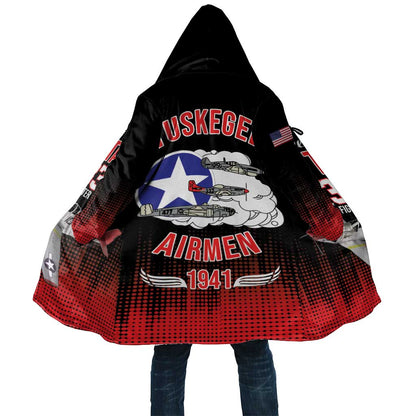 Tuskegee Red Tails Airmen WWII Tribute Cloak 332nd Fighter Group - Black