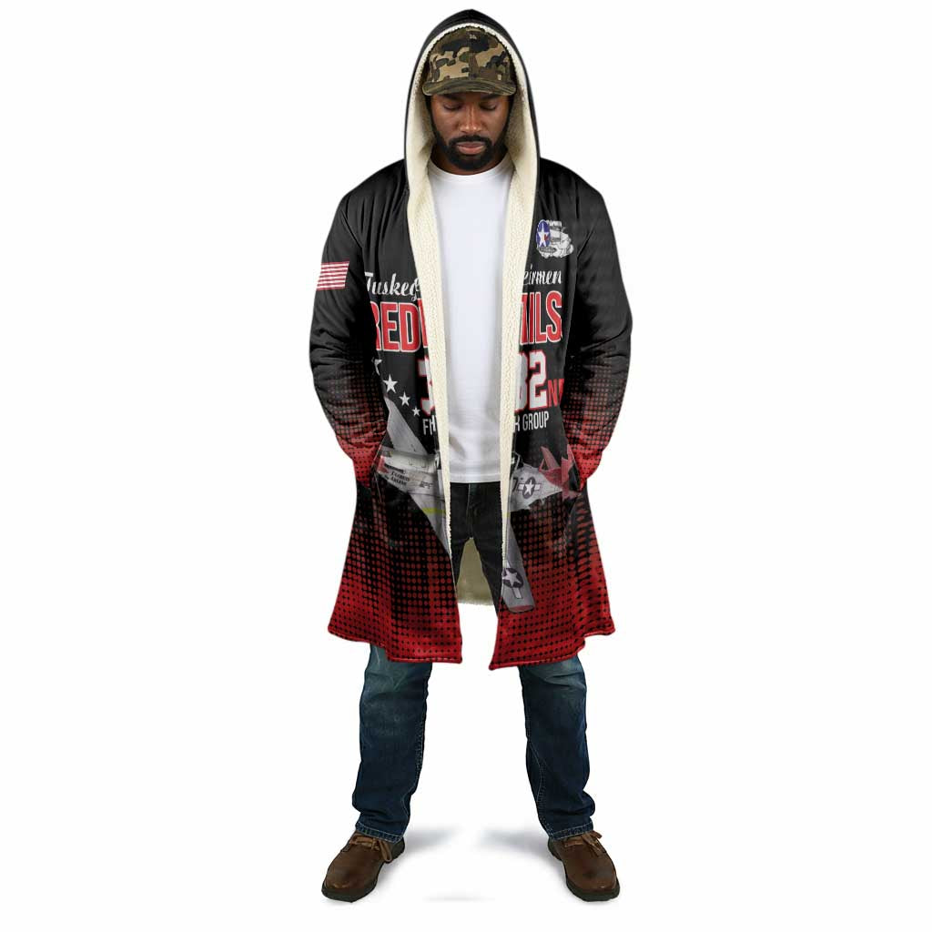 Tuskegee Red Tails Airmen WWII Tribute Cloak 332nd Fighter Group - Black