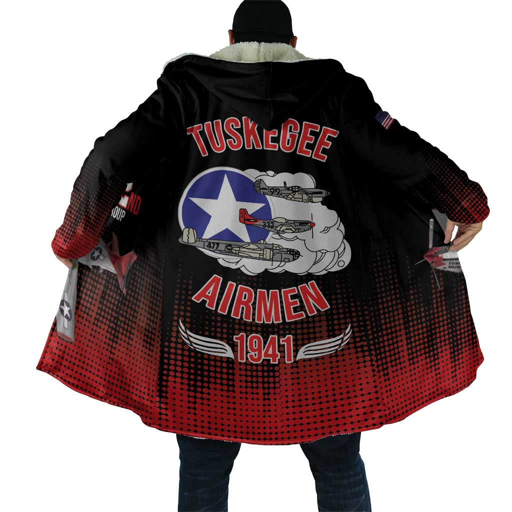 Tuskegee Red Tails Airmen WWII Tribute Cloak 332nd Fighter Group - Black