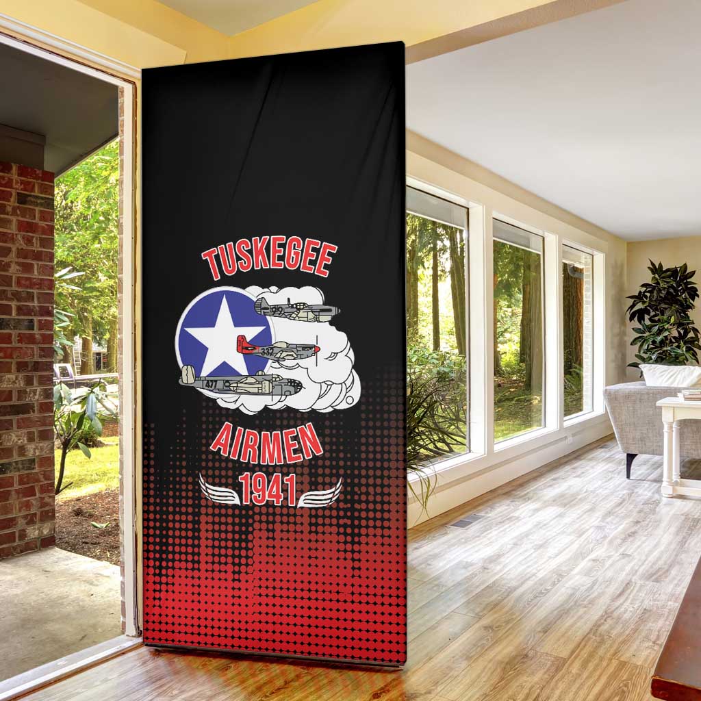 Tuskegee Red Tails Airmen WWII Tribute Door Cover 332nd Fighter Group - Black