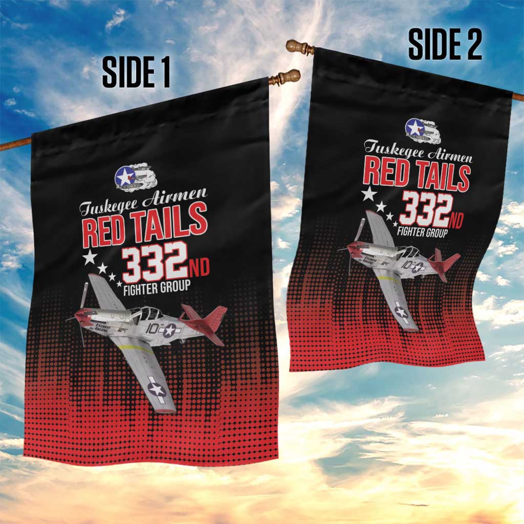 Tuskegee Red Tails Airmen WWII Tribute Garden Flag 332nd Fighter Group - Black - African Pride