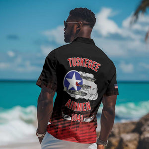 Tuskegee Red Tails Airmen WWII Tribute Hawaiian Shirt 332nd Fighter Group - Black