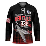 Tuskegee Red Tails Airmen WWII Tribute Hockey Jersey 332nd Fighter Group - Black