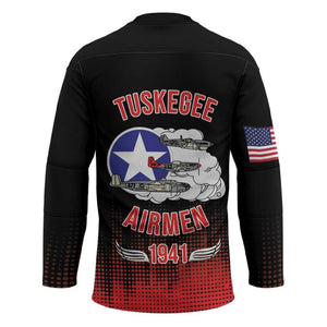 Tuskegee Red Tails Airmen WWII Tribute Hockey Jersey 332nd Fighter Group - Black