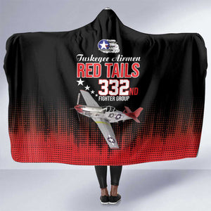 Tuskegee Red Tails Airmen WWII Tribute Hooded Blanket 332nd Fighter Group - Black - African Pride