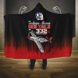 Tuskegee Red Tails Airmen WWII Tribute Hooded Blanket 332nd Fighter Group - Black - African Pride