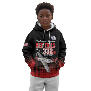 Tuskegee Red Tails Airmen WWII Tribute Kid Hoodie 332nd Fighter Group - Black - African Pride