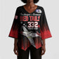 Tuskegee Red Tails Airmen WWII Tribute Kimono Sleeve Blouse 332nd Fighter Group - Black