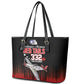 Tuskegee Red Tails Airmen WWII Tribute Leather Tote Bag 332nd Fighter Group - Black - African Pride