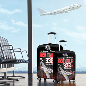 Tuskegee Red Tails Airmen WWII Tribute Luggage Cover 332nd Fighter Group - Black - African Pride