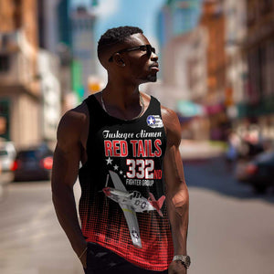 Tuskegee Red Tails Airmen WWII Tribute Men Tank Top 332nd Fighter Group - Black - African Pride
