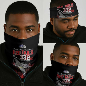Tuskegee Red Tails Airmen WWII Tribute Neck Gaiter 332nd Fighter Group - Black - African Pride