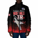 Tuskegee Red Tails Airmen WWII Tribute Padded Jacket 332nd Fighter Group - Black