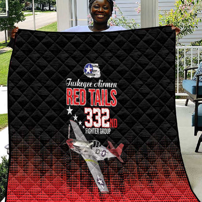 Tuskegee Red Tails Airmen WWII Tribute Quilt 332nd Fighter Group - Black - African Pride
