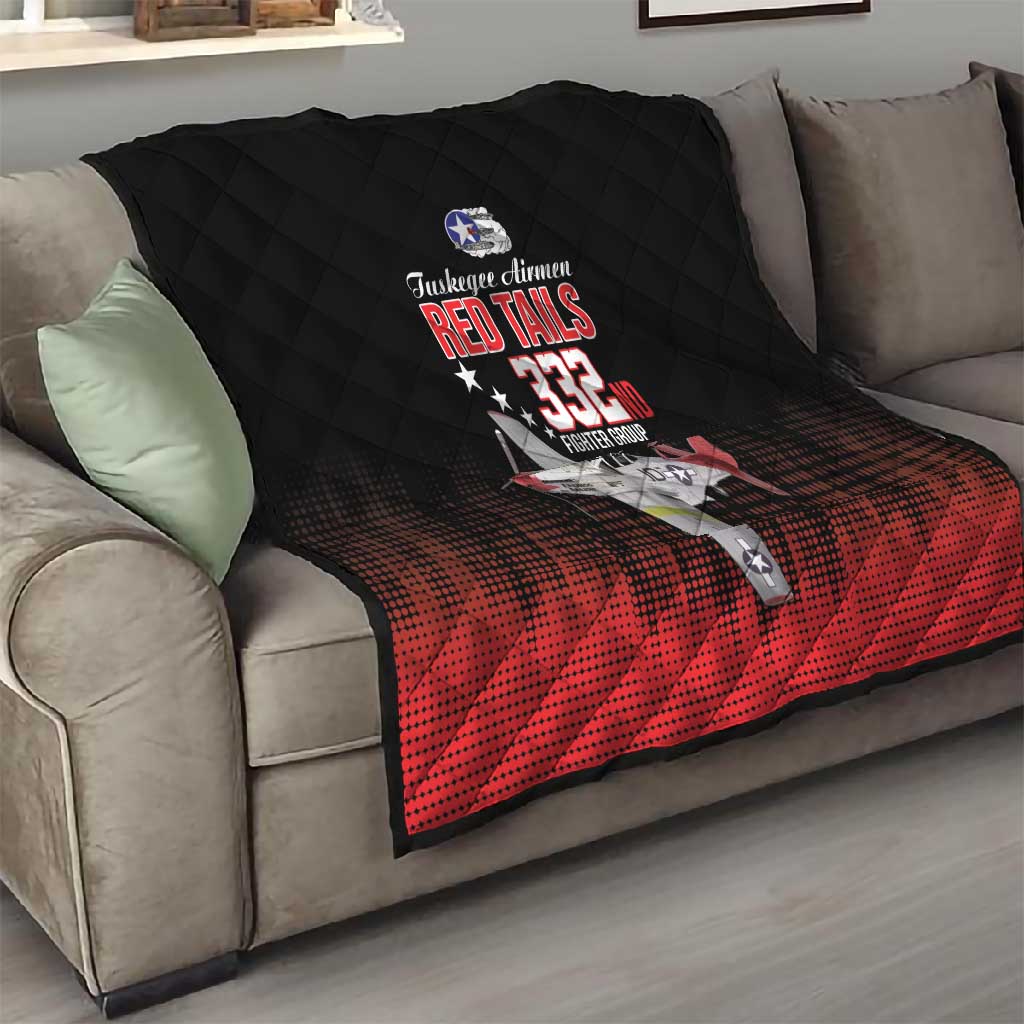 Tuskegee Red Tails Airmen WWII Tribute Quilt 332nd Fighter Group - Black - African Pride