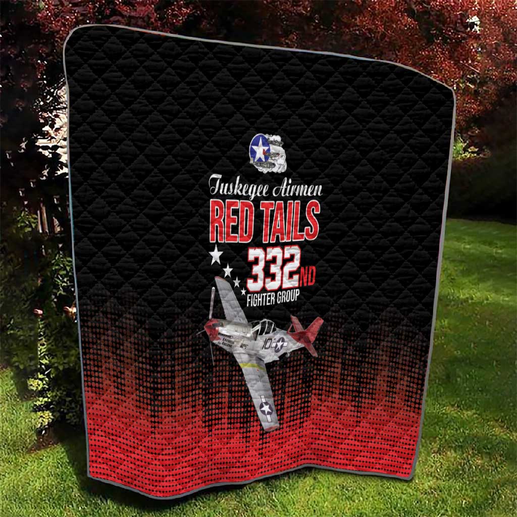 Tuskegee Red Tails Airmen WWII Tribute Quilt 332nd Fighter Group - Black - African Pride