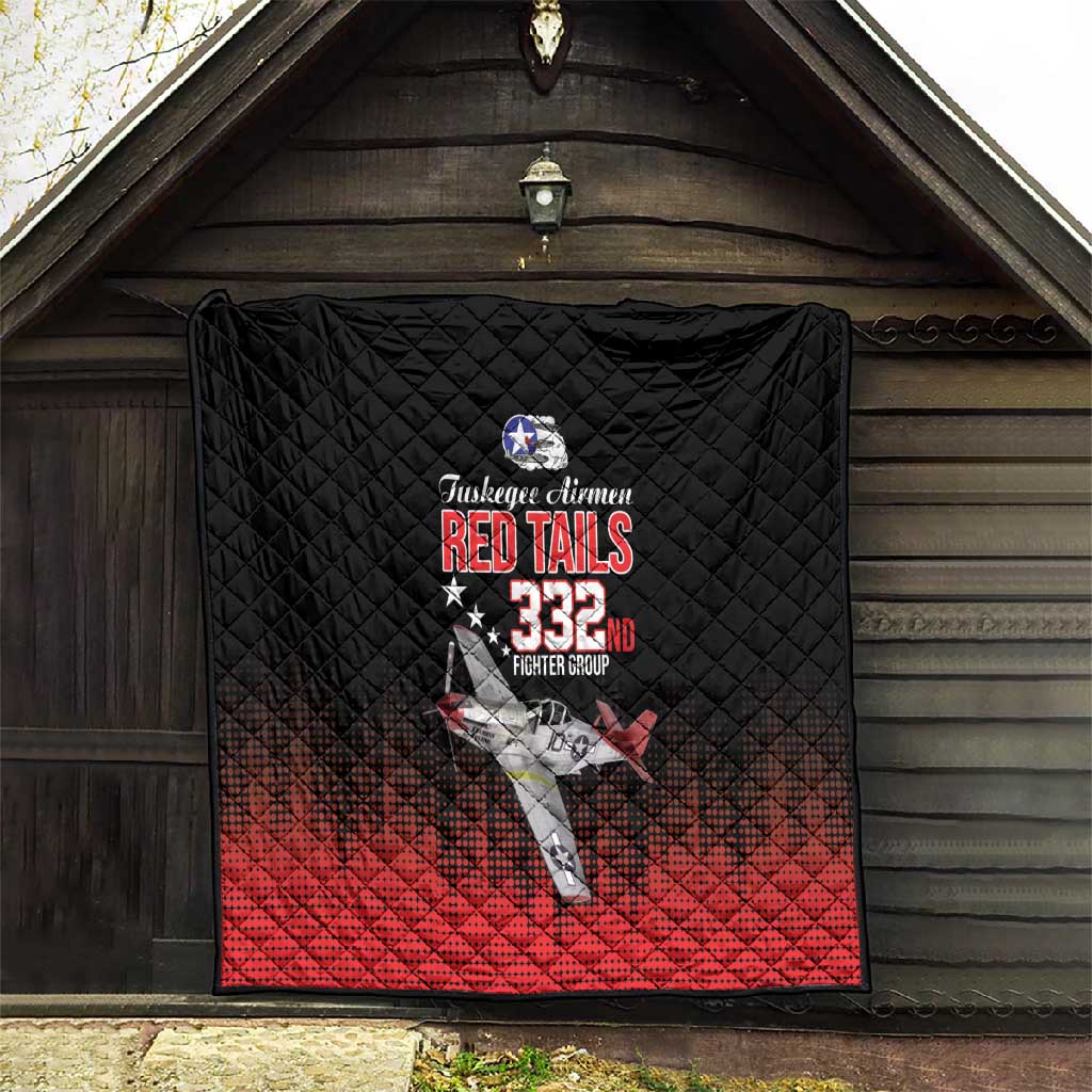 Tuskegee Red Tails Airmen WWII Tribute Quilt 332nd Fighter Group - Black - African Pride