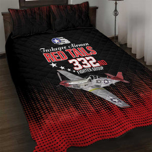 Tuskegee Red Tails Airmen WWII Tribute Quilt Bed Set 332nd Fighter Group - Black - African Pride