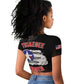 Tuskegee Red Tails Airmen WWII Tribute Raglan Cropped T shirt 332nd Fighter Group - Black - African Pride