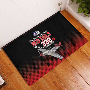 Tuskegee Red Tails Airmen WWII Tribute Rubber Doormat 332nd Fighter Group - Black - African Pride