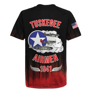 Tuskegee Red Tails Airmen WWII Tribute Rugby Jersey 332nd Fighter Group - Black - African Pride