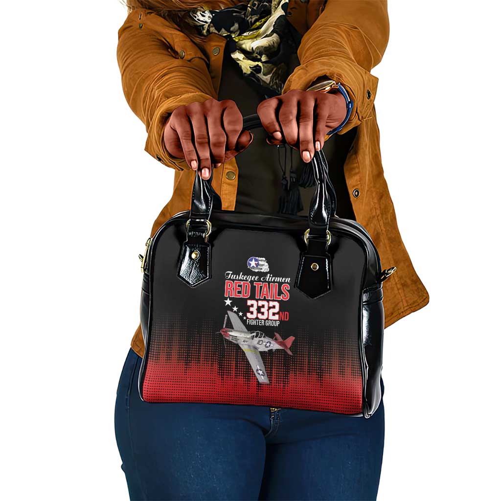 Tuskegee Red Tails Airmen WWII Tribute Shoulder Handbag 332nd Fighter Group - Black - African Pride