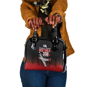 Tuskegee Red Tails Airmen WWII Tribute Shoulder Handbag 332nd Fighter Group - Black - African Pride