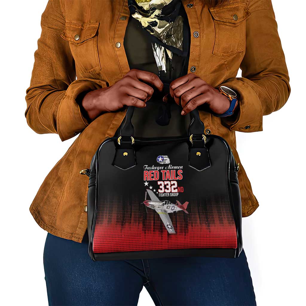 Tuskegee Red Tails Airmen WWII Tribute Shoulder Handbag 332nd Fighter Group - Black - African Pride