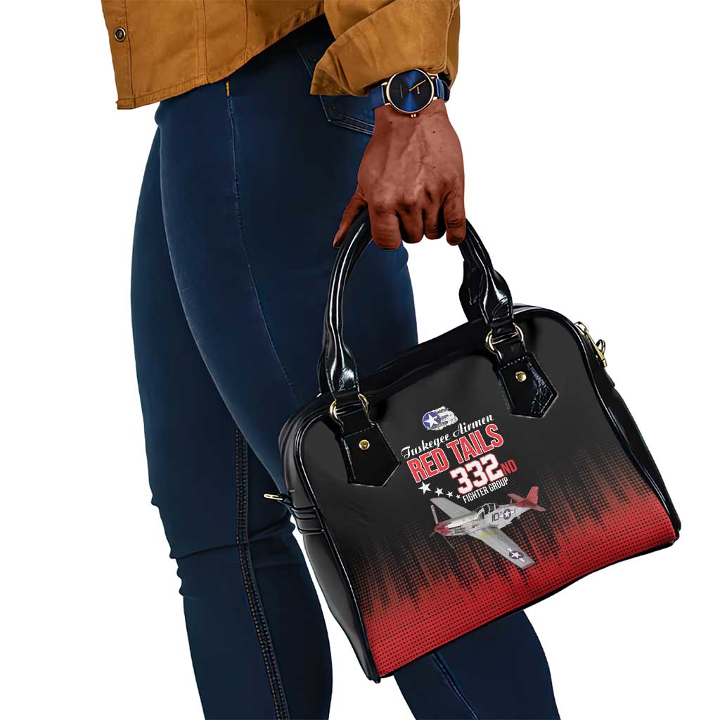Tuskegee Red Tails Airmen WWII Tribute Shoulder Handbag 332nd Fighter Group - Black - African Pride