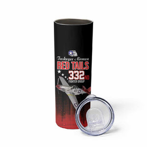 Tuskegee Red Tails Airmen WWII Tribute Skinny Tumbler 332nd Fighter Group - Black - African Pride