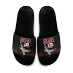 Tuskegee Red Tails Airmen WWII Tribute Slide Sandals 332nd Fighter Group - Black