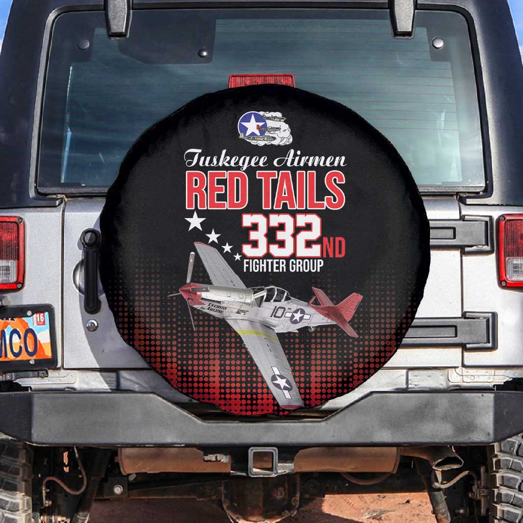 Tuskegee Red Tails Airmen WWII Tribute Spare Tire Cover 332nd Fighter Group - Black - African Pride