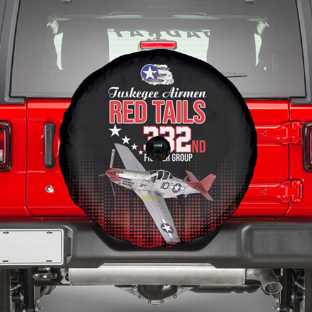 Tuskegee Red Tails Airmen WWII Tribute Spare Tire Cover 332nd Fighter Group - Black - African Pride
