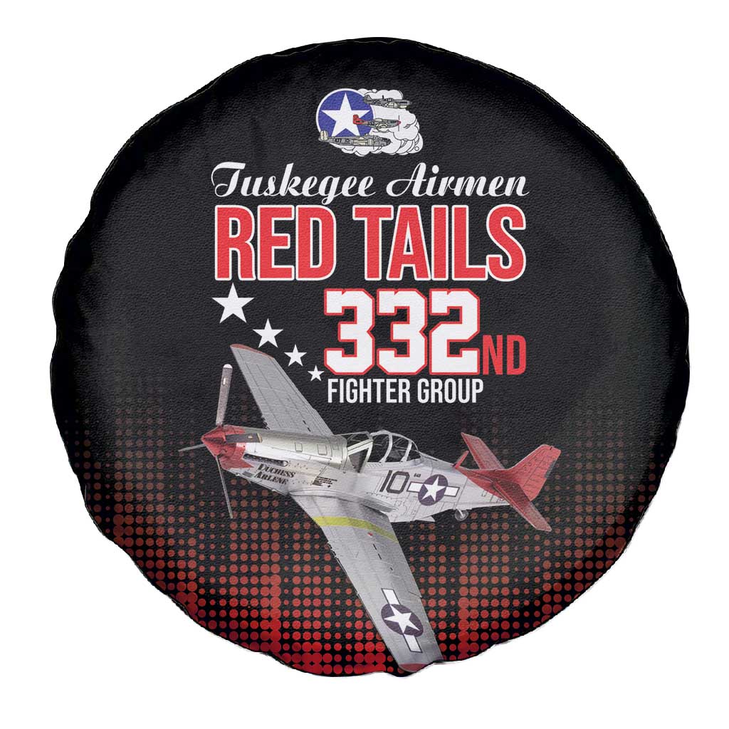 Tuskegee Red Tails Airmen WWII Tribute Spare Tire Cover 332nd Fighter Group - Black - African Pride