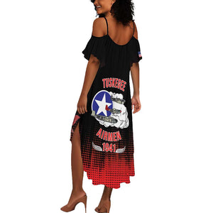 Tuskegee Red Tails Airmen WWII Tribute Summer Maxi Dress 332nd Fighter Group - Black - African Pride