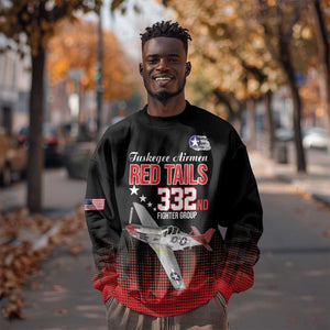 Tuskegee Red Tails Airmen WWII Tribute Sweatshirt 332nd Fighter Group - Black - African Pride