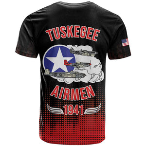 Tuskegee Red Tails Airmen WWII Tribute T shirt 332nd Fighter Group - Black - African Pride