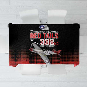Tuskegee Red Tails Airmen WWII Tribute Tablecloth 332nd Fighter Group - Black - African Pride
