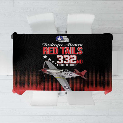 Tuskegee Red Tails Airmen WWII Tribute Tablecloth 332nd Fighter Group - Black - African Pride