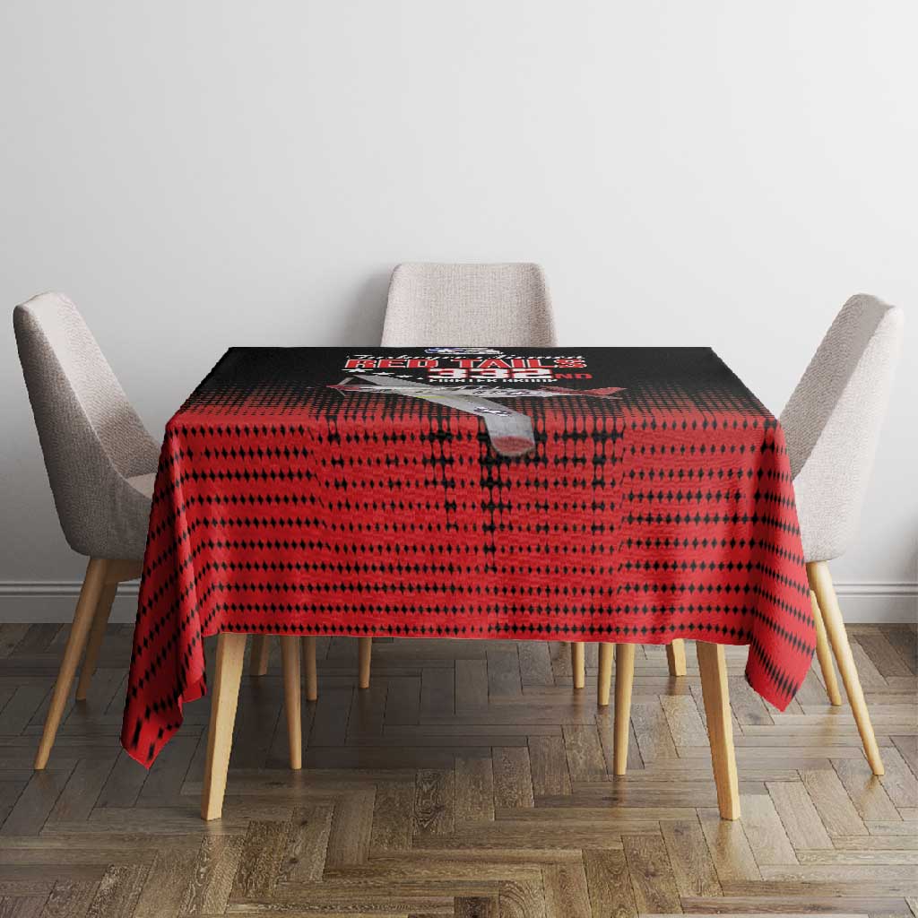 Tuskegee Red Tails Airmen WWII Tribute Tablecloth 332nd Fighter Group - Black - African Pride