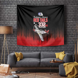 Tuskegee Red Tails Airmen WWII Tribute Tapestry 332nd Fighter Group - Black - African Pride